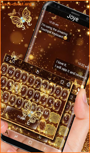 Golden Butterfly Keyboard Theme screenshot