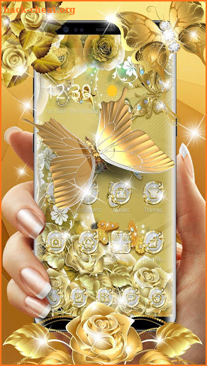 Golden Butterfly  Luxury Launcher screenshot