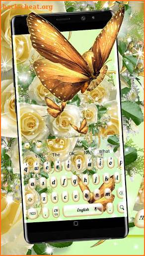 Golden Butterfly Rose Keyboard screenshot