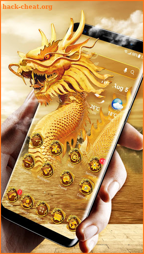 Golden Chinese dragon style launcher screenshot