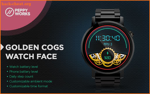 Golden Cogs Watch Face screenshot