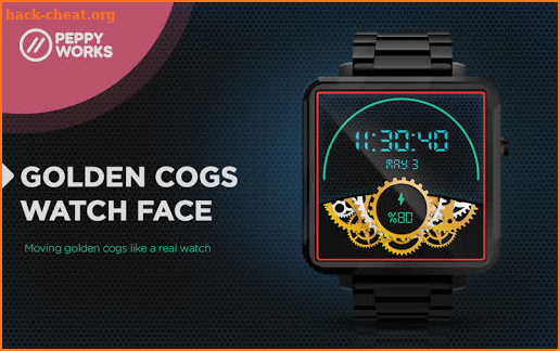 Golden Cogs Watch Face screenshot