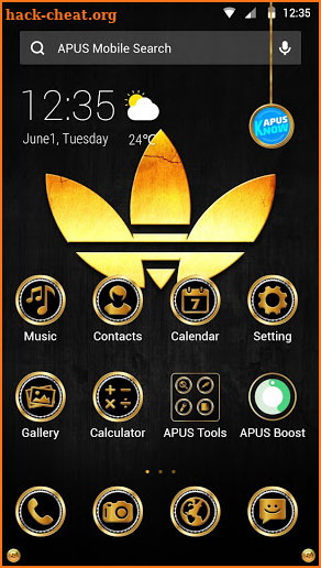 Golden cover APUS Launcher theme screenshot
