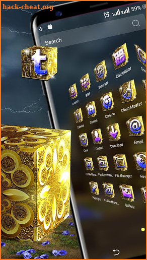 Golden Cube Launcher Theme screenshot