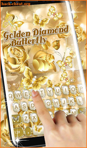 Golden Diamond Butterfly Keyboard Theme screenshot