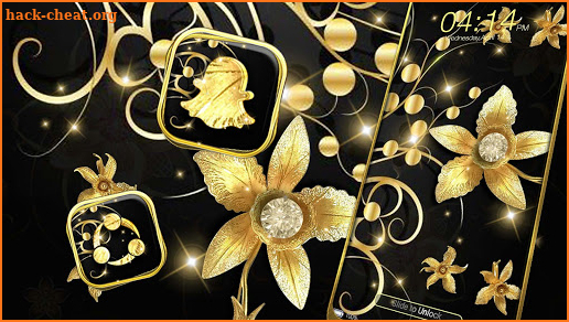 Golden Diamond Flower Theme screenshot