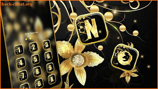 Golden Diamond Flower Theme screenshot
