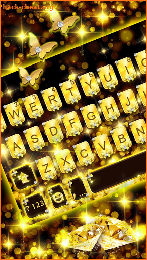 Golden Diamonds Keyboard Background screenshot