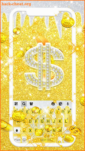 Golden Dollar Sign Keyboard Theme screenshot
