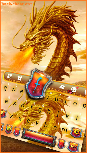 Golden Dragon Flame Keyboard Theme screenshot