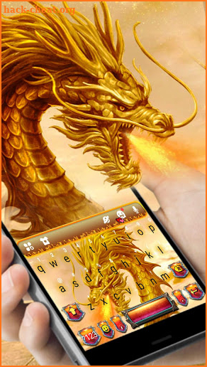 Golden Dragon Flame Keyboard Theme screenshot