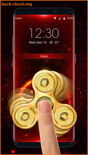 Golden fidget spinner lock screen screenshot