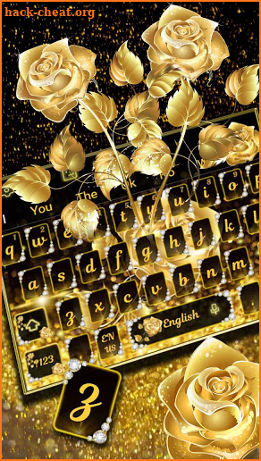 Golden Flower Butterfly Keyboard Theme screenshot
