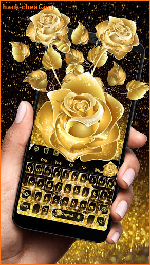 Golden Flower Butterfly Keyboard Theme screenshot