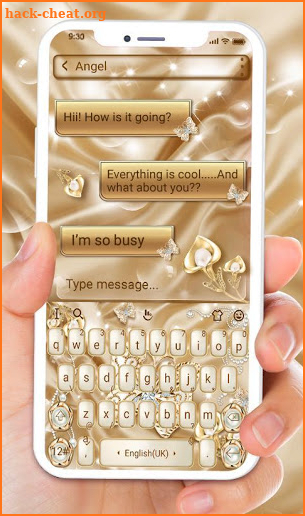 Golden Flower Pearl Keyboard Theme screenshot