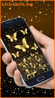 Golden Glitter Butterfly Keyboard Theme screenshot