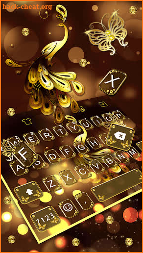Golden Glitter Butterfly Theme Keyboard screenshot