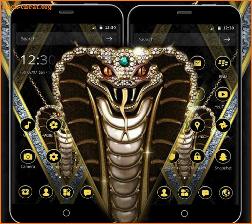 Golden Glitter Diamond Cobra Theme screenshot