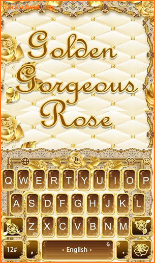 Golden Gorgeous Rose Keyboard Theme screenshot