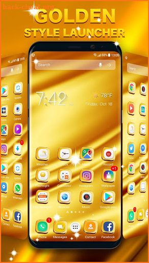 Golden Launcher for GALAXY Phone screenshot