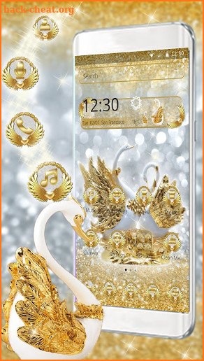 Golden Lovely Couple Swan Theme screenshot