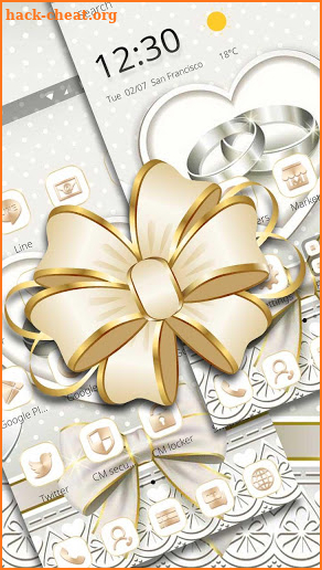 Golden Luxury Bow Silver Bracelet Theme screenshot