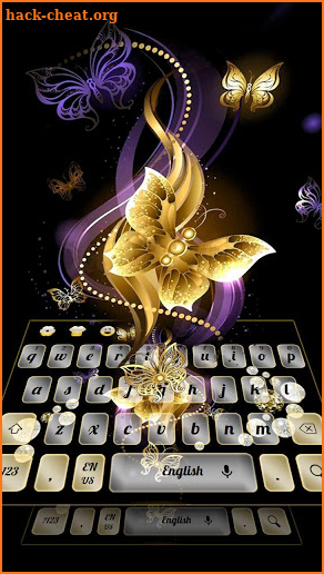 Golden Luxury Butterfly Keyboard screenshot