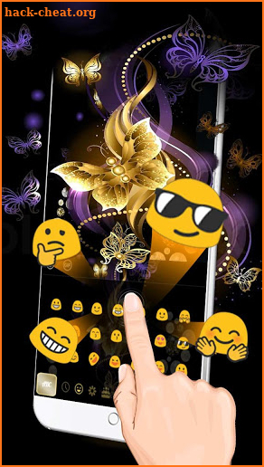 Golden Luxury Butterfly Keyboard screenshot