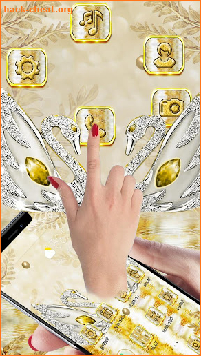 Golden Luxury Diamond Swan Theme screenshot