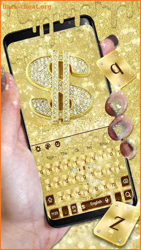 Golden Luxury Dollar Keyboard Theme screenshot
