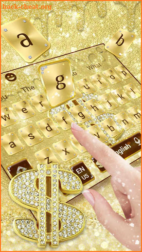 Golden Luxury Dollar Keyboard Theme screenshot