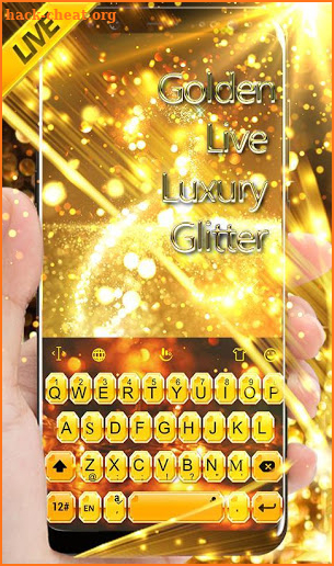 Golden Luxury Glitter Keyboard Theme screenshot
