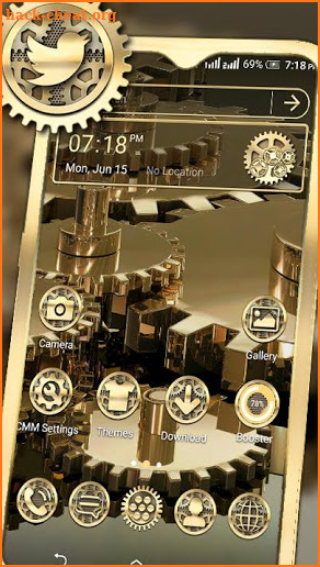 Golden Machine Gear Launcher Theme screenshot