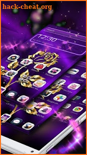 Golden Purple Flower Theme Launcher screenshot