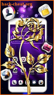 Golden Purple Flower Theme Launcher screenshot