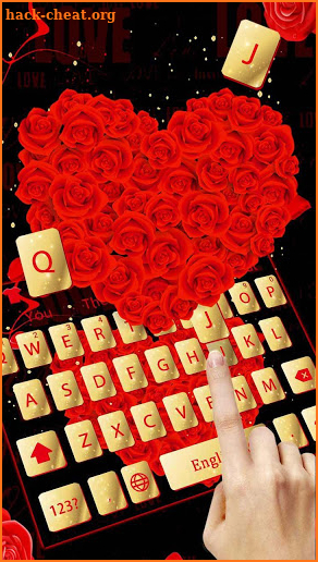 Golden Red Love Rose Keyboard screenshot