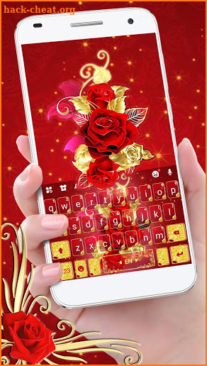 Golden Red Rose Keyboard Theme screenshot