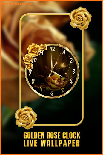 Golden Rose Clock Live Wallpaper screenshot