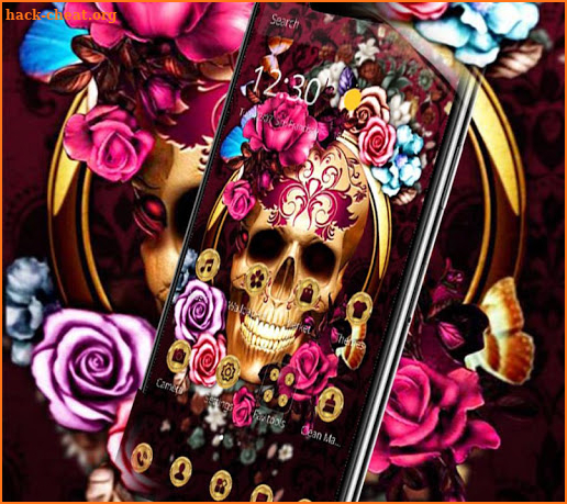 Golden Rose Cool Skull Theme screenshot