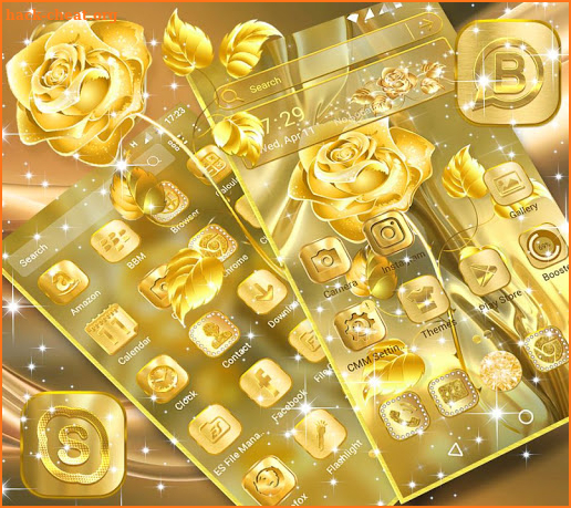 Golden Rose Launcher Theme screenshot