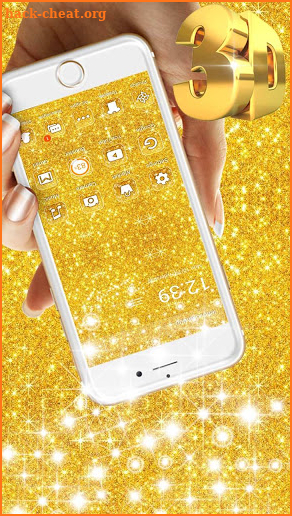 Golden Shiny Glitter Gravity Theme screenshot