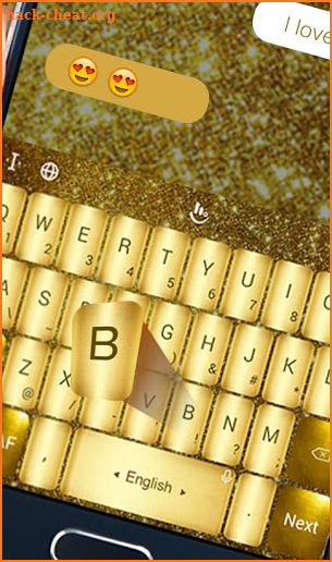 Golden Sparkling Stars Keyboard Theme screenshot