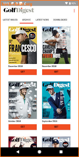 Golf Digest Magazine screenshot