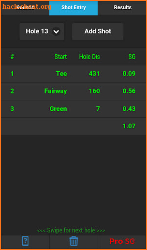 Golfmetrics screenshot