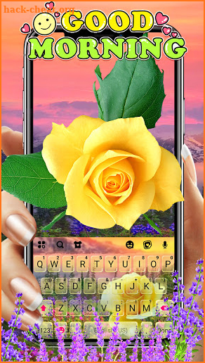 Good Morning Rose Keyboard Background screenshot