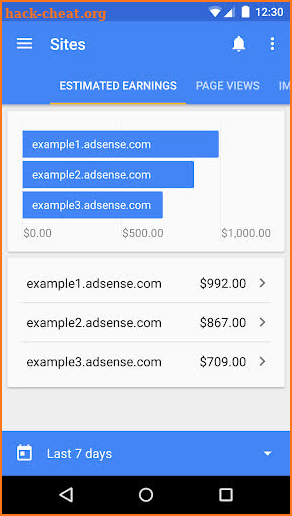 Google AdSense screenshot