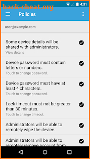 Google Apps Device Policy screenshot