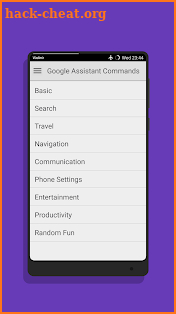 Google Assistant Commands screenshot