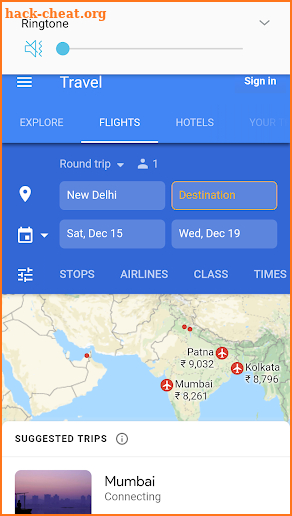 Google Flights screenshot