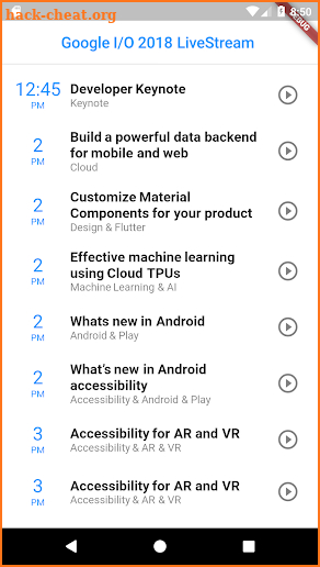 Google I/O 2018 LiveStream screenshot
